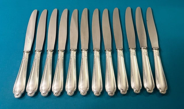 Lot De 12 Couteaux à Poisson Christofle - Modèle Versailles - Métal Argenté