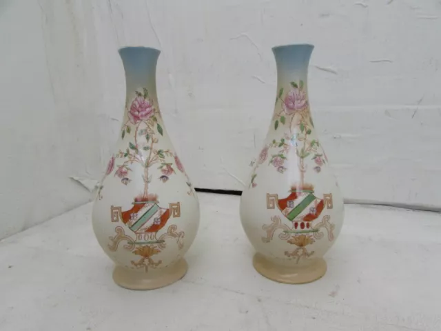 Vintage Pair of S. Hancock & Sons Corona Ware Vases