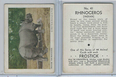 F55 Frostick, Animal Cards, 1933, #41 Indian Rhinoceros