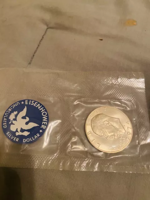 1974 S Eisenhower Silver Dollar Unc, 40% SILVER