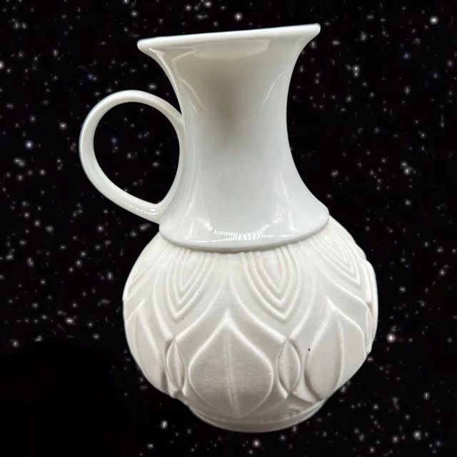 Royal Porzellan Bavaria KPM Porcelain & Bisque Pitcher Made in W.Germany 6”T 4”W 3