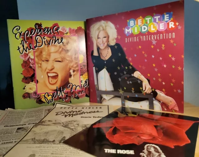 LOT Bette Midler Concert Programs Divine Intervention The Rose movie folder MORE