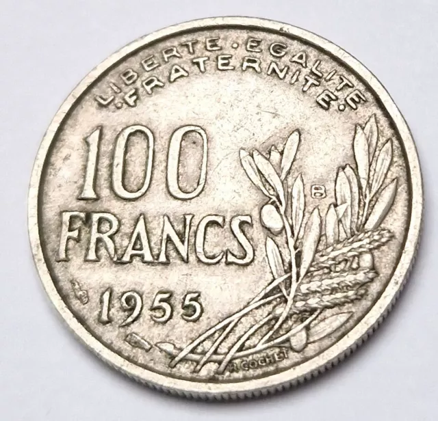 Pièce de monnaie 100 Francs Cochet 1955 (B) République Française