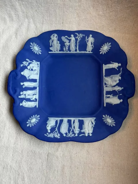 Wedgwood Cobalt Dip Jasperware Square Plate