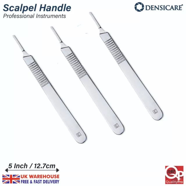 3x Dental Scalpel Handle Surgical Instruments Stainless Steal Tool No.3
