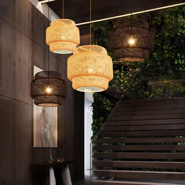 Lámpara colgante manta retro colgante café iluminación loft japonés Ha C1J2