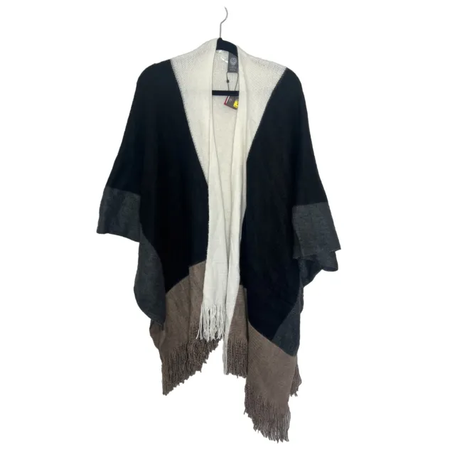 Vince Camuto Poncho Kimono Sweater Women's One Size Brown Black NWT