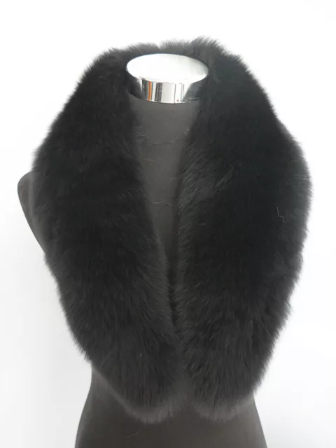 100% Real fox fur collar/ neck wrap/scarf /women jacket collar black collar 80cm