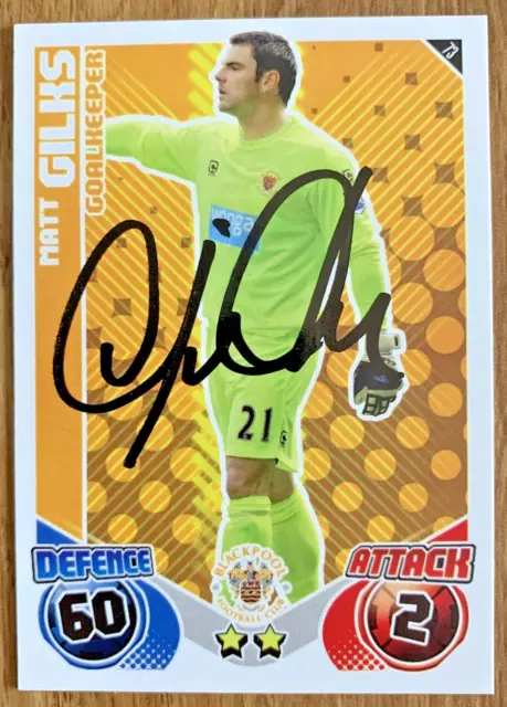 Match Attax Signed Card - Matt Gilkes - Blackpool