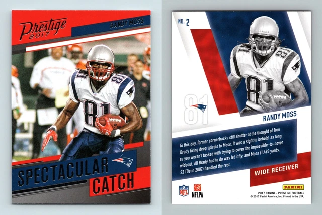 Randy Moss #2 Prestige Football 2017 Panini Spectacular Catch Trading Card