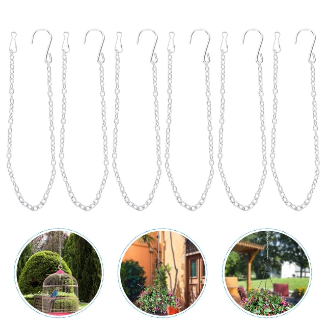 6 Pcs Chaîne De Crochet Pot Fleur Panier Fleurs Suspension Lanterne Avec