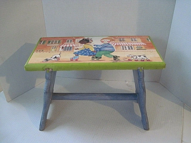 Kindergarten Plus Child Wood Stool and Time Out Seat Boy & Girl Skating Graphics