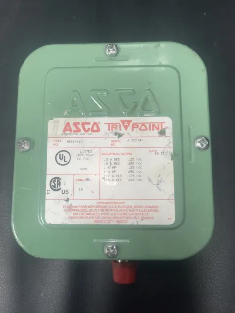 Asco Tri Point Pressure Switch Part # HB21A414 Factory Preset 28PSI Decreasing