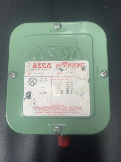 Asco Tri Point Pressure Switch Part # HB21A414 Factory Preset 28PSI Decreasing
