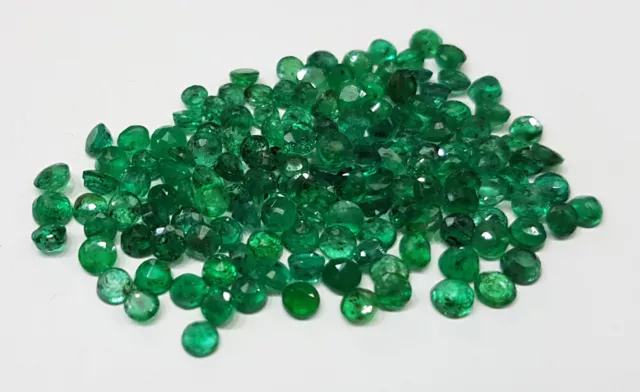 Natural Loose Round 4pc Emerald Lot 3mm, 4mm, 5mm Brazil Origin for Setting