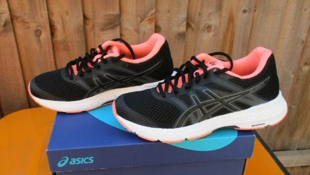 Ladies Asics Trainers Gel Exalt 5 Womens Running Sneakers Shoes Black UK 4 BNIB