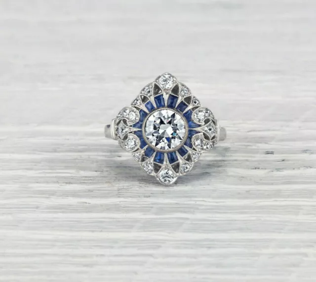 2.71 Ct Round Cut Lab-Created Diamond 1930's Victorian Vintage Engagement Rings