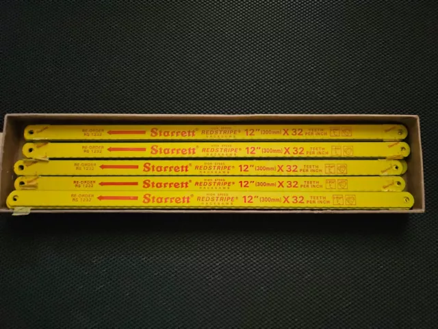 STARRETT #RS1232 Rednstripe -65 HACKSAW Blades 12", 32 TPI,  NEW  (bnO)