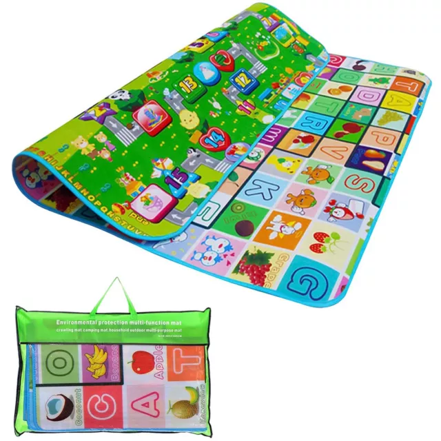 200X180Cm 2 Side Play Mat Kids Crawling Educational Game Soft Foam Picnic Carpet