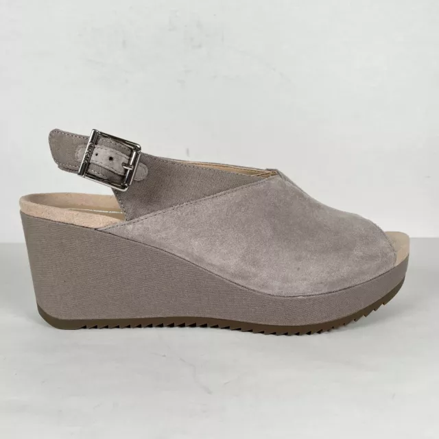 Vionic Trixie Womens Size 10 M Gray Suede Platform Wedge Orthopedic Buckle Shoes