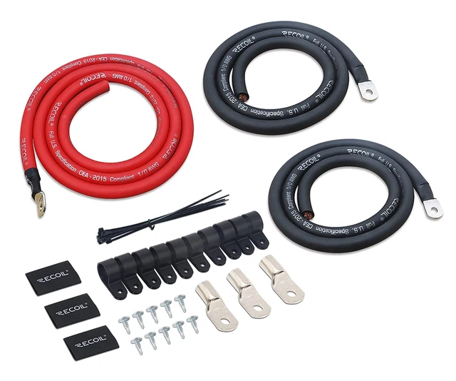 PBG3 True Spec 1/0 Gauge 99.99% Oxygen Free Copper Wire Big 3 Amp Wiring Upgrade