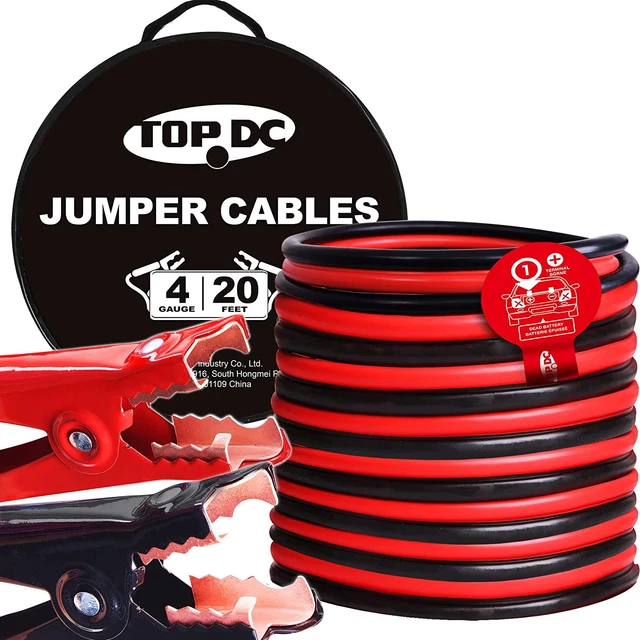 4 Gauge 20 Feet Jumper Cables for Car, SUV and Trucks Battery, Heavy Duty Automo