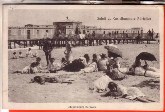 Cartolina Castellammare Adriatico Pescara  Viaggiata 1913 Stab. Balneare Animata