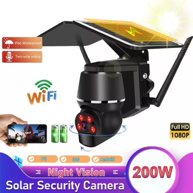 2MP Überwachungskamera PIR Wildkamera PTZ Kamera Mit Akku Solarpanel i CAM+ DHL