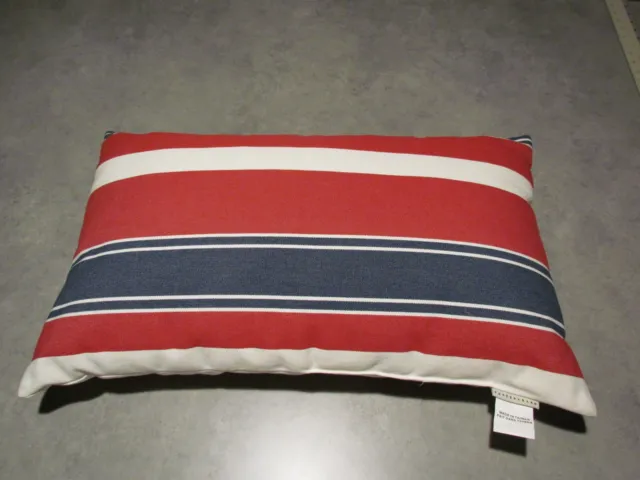 Pottery Barn pillow Outdoor Classic Stripe 25"X16" Pillow Blue red white
