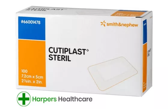 Cutiplast Sterile Fabric Wound Dressing 7.2cm x 5cm (Box of 100 dressings)