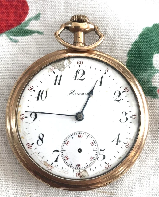 ANTIQUE GOLD FILLED E HOWARD Pocket Watch 17 Jewels Circa 1911 225.