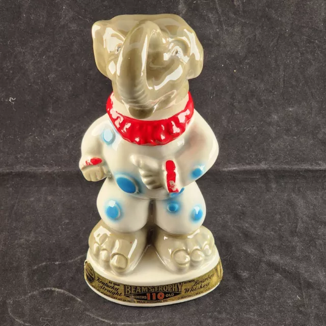 Jim Beam Empty Decanter Beam Trophy Republican Elephant Clown 68 Bourbon Whiskey