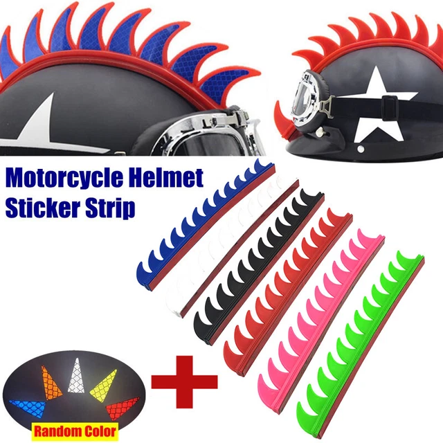 DIRTBIKE RUBBER HELMET Mohawk Warhawk Spikes Decal Strip & Reflective