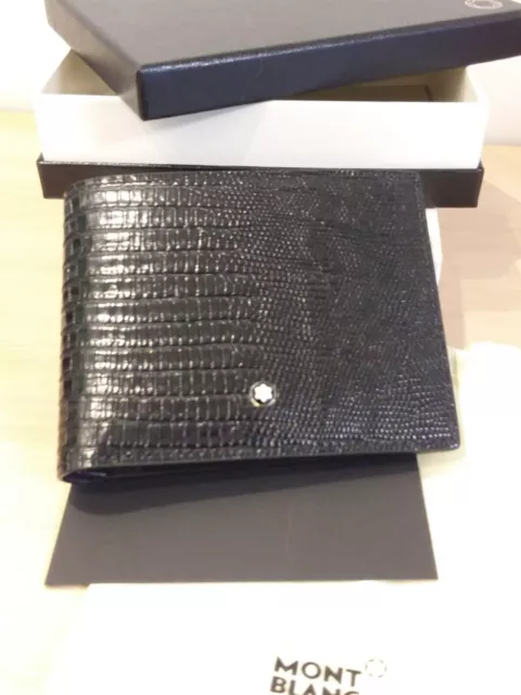 Montblanc WALLET 6CC LEATHER LIZARD color BLACK mod.116285 3