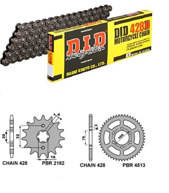 Kit Transmission DID Pour Yamaha MT07 - Chaîne, Pignon, Couronne