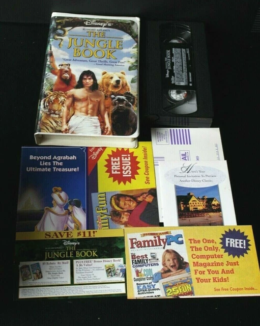 THE JUNGLE BOOK Movie VHS Cassette Video Tape Disney Clamshell Rudyard