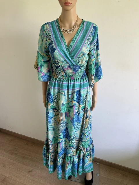 Robe élégante Gérard Darel En Soie Bleue - Taille 42 - Neuf Avec étiquettes - Sans Manches