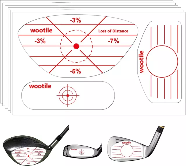 Etiquetas de Cinta de Impacto Para Conductores de Golf 180 Pegatinas de Impacto