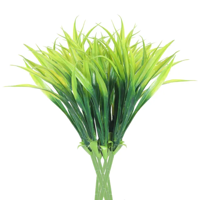8Pcs Fake Grass Plants 17.3" Artificial Grass Outdoor Anti-UV for Home Green