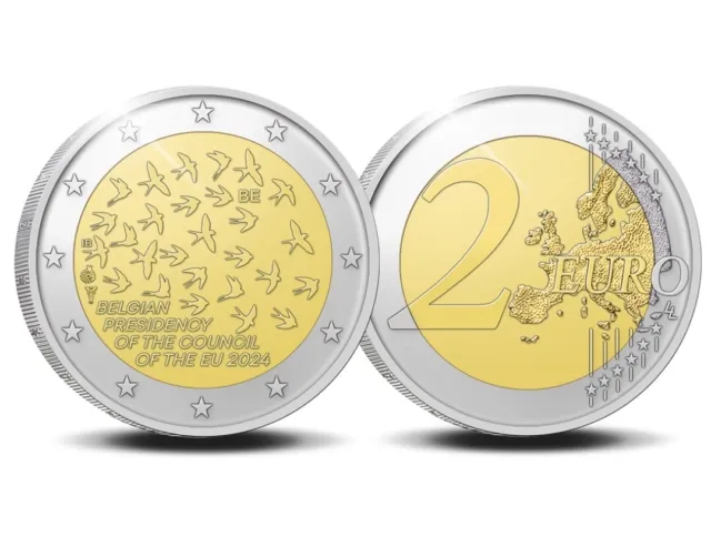 2 Euros Commémorative Belgique Presidence 2024 Sous Capsule