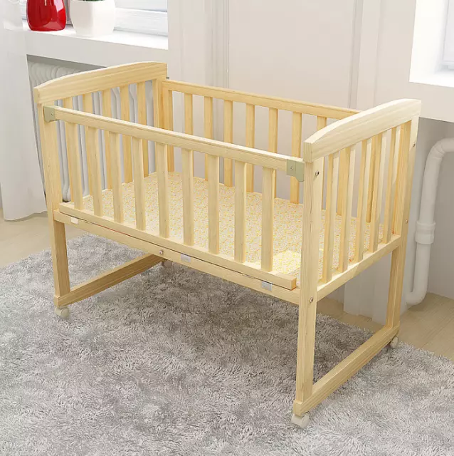Wooden Baby Cot Bed with Mulit-fuction + Toddler Cot Converts to Chair UK 3