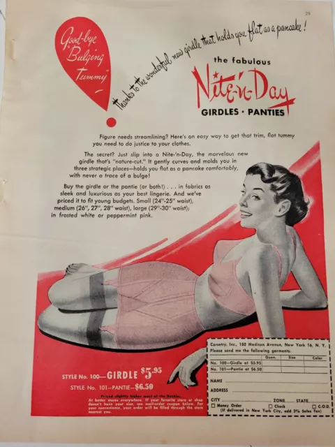 1952 STROUSE ADLER women's Young Smoothie panty girdle bra vintage ad $5.99  - PicClick