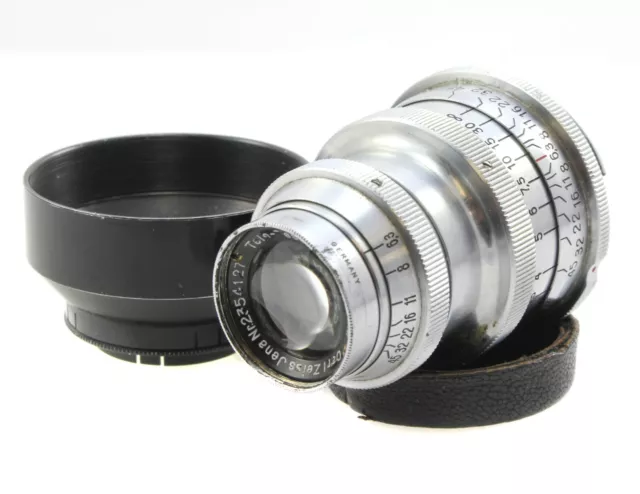 Carl Zeiss Objektiv 12 cm F6.3 Tele Tessar für Exakta Kamera. Seltenes kompaktes Tele