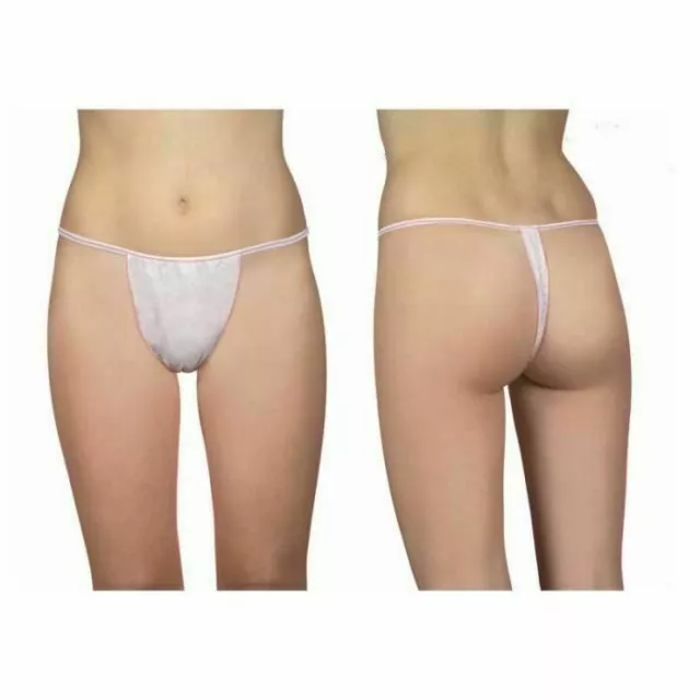 Slip Tanga Mutandine Monouso In Tnt 100Pz Bianco Donna Mutande Estetiste Slip