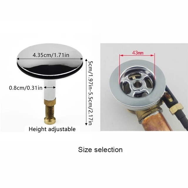 43mm Baignoire Vidange Stoppeur Bain Évier Déchet Pop-Up Prise Remplacer Neuf