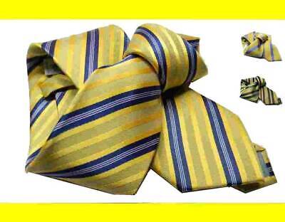 Cravatta gialla a righe grigie blu nere azzurre varie cravatte gialle uomo
