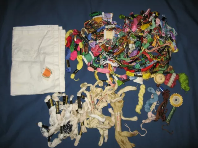 HUGE LOT Vintage Embroidery Floss Thread Skeins DMC JP Coats MIX COLORS Cotton