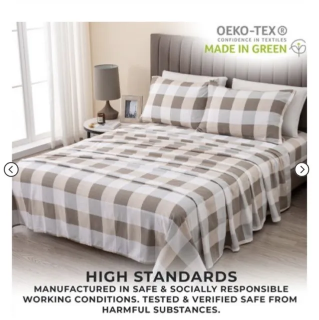 Great Bay Home 100% Turkish Cotton California King Winter Flannel Sheet Set |