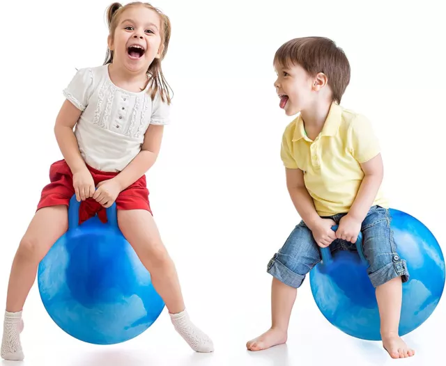 Kids Hopper Ball with Handle Jumping Hoppity Hop Bouncing Toy Blue 20 Inch 1pc