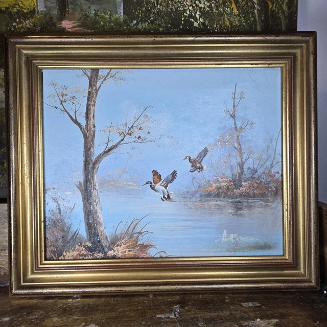 Magnifique Ancien Tableau paysage Huile sur Toile signé CR DARROUX 1958